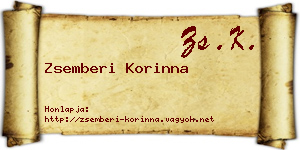 Zsemberi Korinna névjegykártya